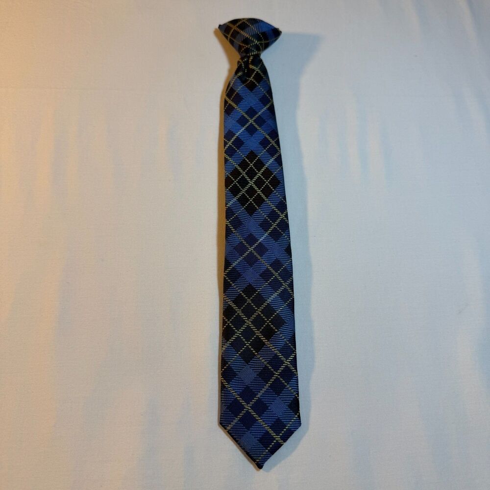 Dockers One Size Plaid Necktie Men Blue 100% Polyester Business Casual Dress Tie